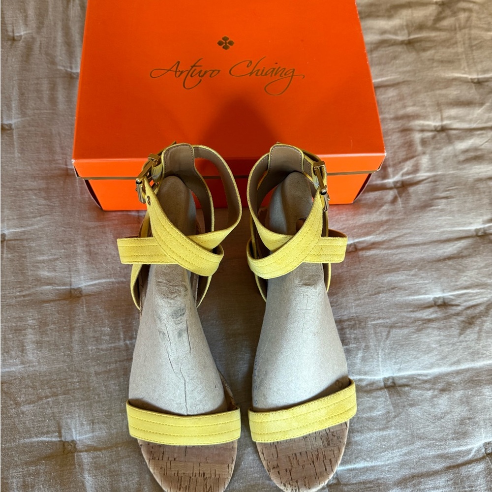 Arturo Chiang Yellow Strappy Sandals